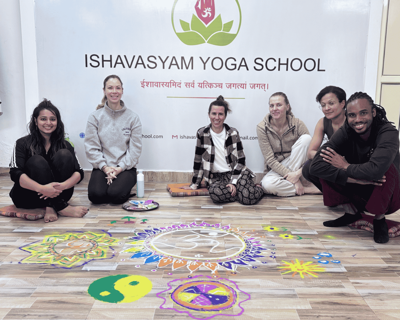 Small group yoga teacher training class in Rishikesh