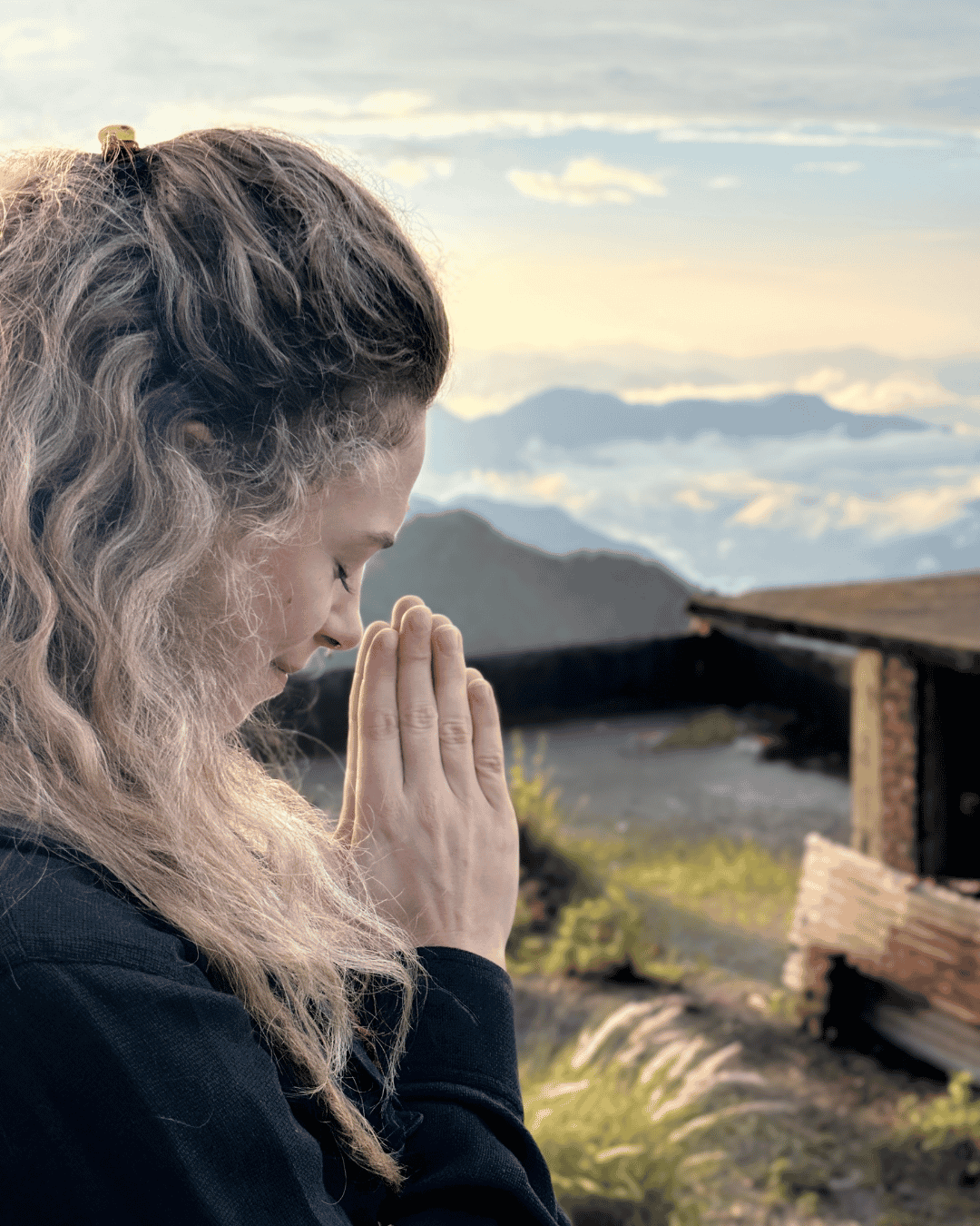 Student experiencing yoga and reflection in Rishikesh